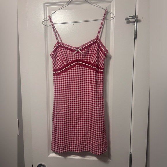 G by GARAGE checkered slip dress XS - Picture 2 of 5